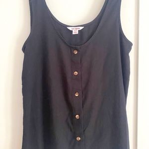 Tank Top - XS Black with Brown Buttons